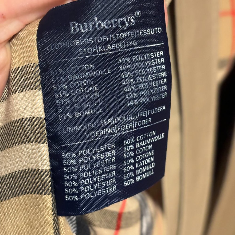 Vintage Burberry Trench Coat British Made in England - 10 Long, Beige Tan - Picture 8 of 16